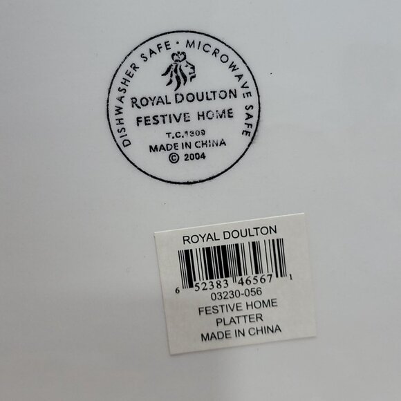 Royal Doulton Festive Home Red Green Oval Serving Platter 2004 - Picture 7 of 11